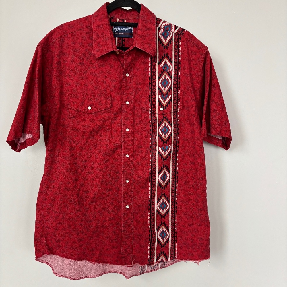 Vintage Wrangler Western‎ Shirts Snap Down Short Sleeve Shirt size L/XL